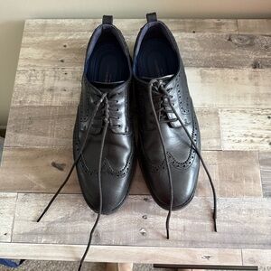Cole Haan Black Leather Wingtip Oxfords